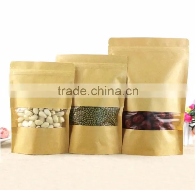 High Barrier Kraft Paper Stand up Zipper Coffee Pouch Bags with Aroma Degassing Valve