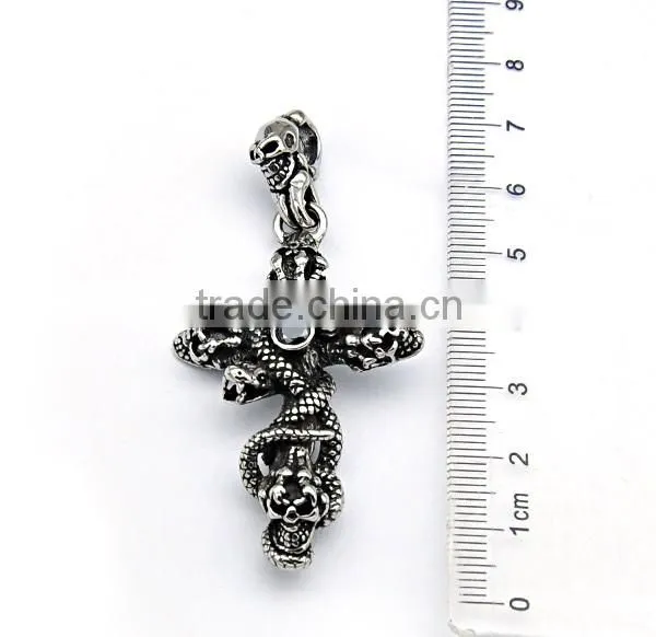 316l stainless steel mens snake pendant biker cross new design pendant Guangzhou high quality pendant