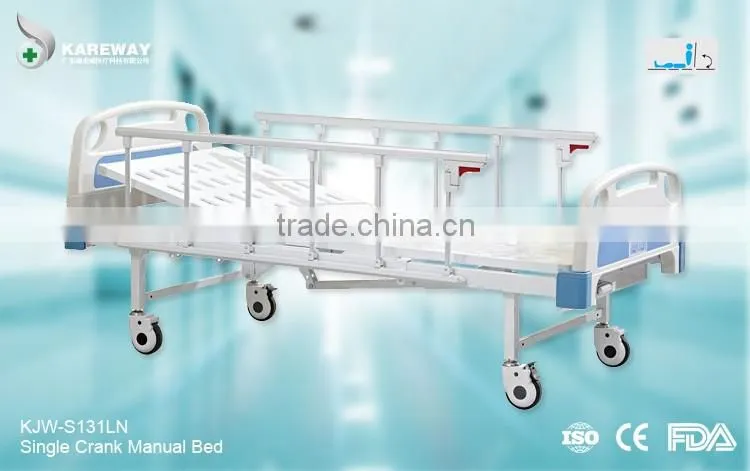 One function manual adjustable simple flat hospital beds
