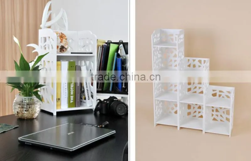 DIY waterproof pure white color wooden cube bookcase (FH-BL0736)
