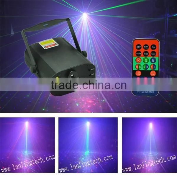 Mini laser Party light 300mW RGB 20 gobos and 3W blue LED light with remote control