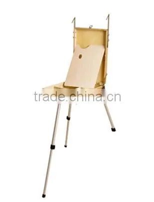 French easel box on aluminium-alloy legs wooden sketch box easel