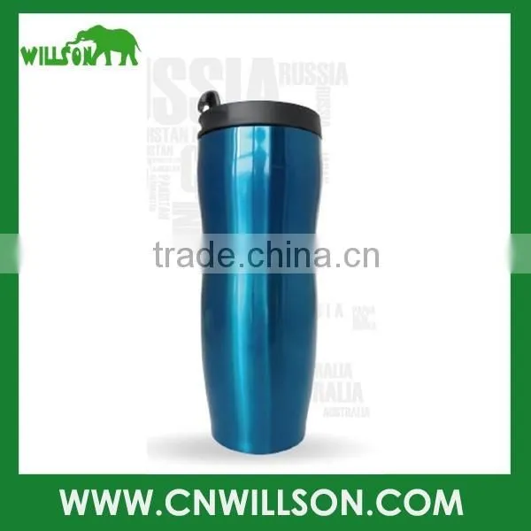 Metal stainless steel vacuum water bottle with easy open lid