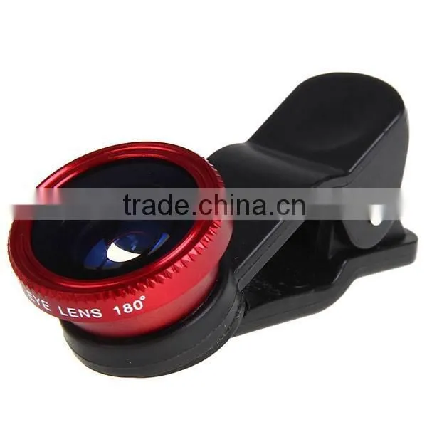 Universal 3in1 Clip Lens Fisheye+Macro+Wide Angle For Smartphones Tablets