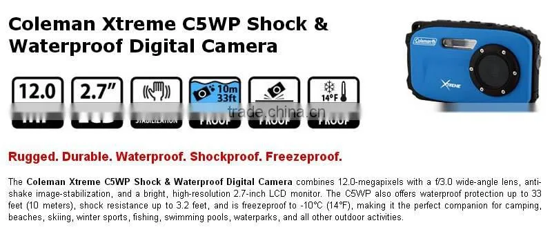 FHD 1080P 12M H2006 2.7" Touch Panel 8x zoom waterproof red eye correction DV216 Digital camera