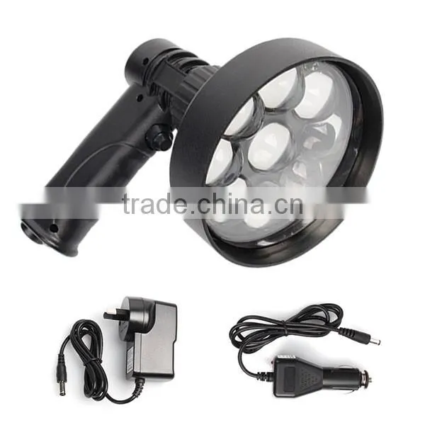 Aluminum alloy head CREE 27W LED rechargeable handheld spotlight fox lamping security torch 2200lm