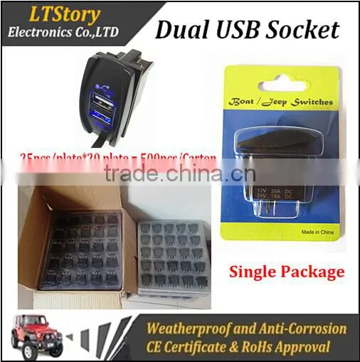 Double USB charger socket DC3.1A
