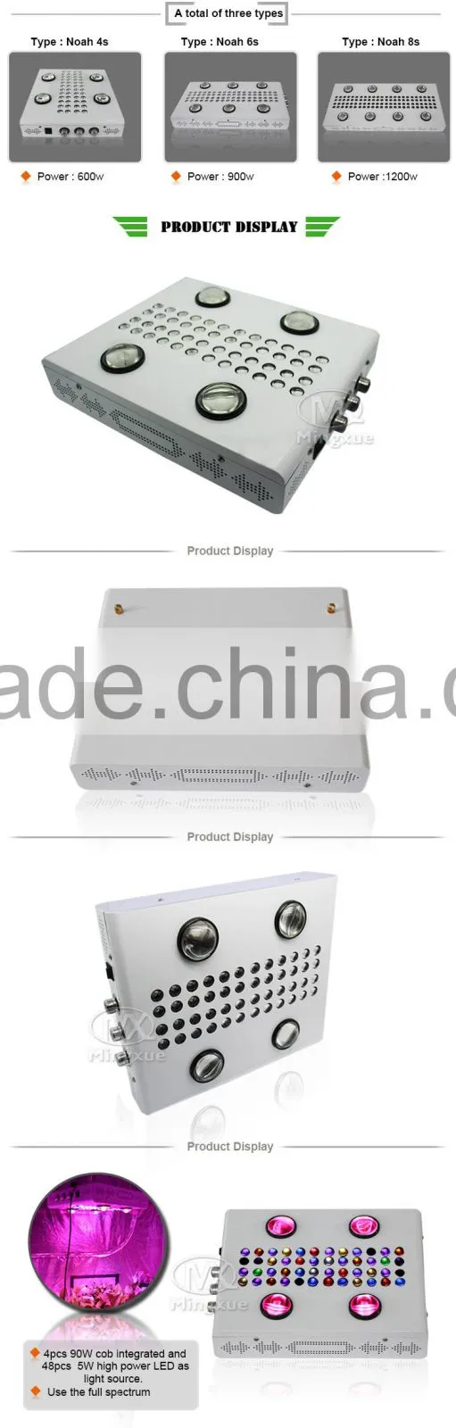 600W Glass Lens Full Spectrum LED Grow Light,Optical Lens Led Grow Light