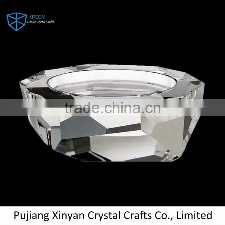 New product custom design tall crystal pillar candle holders in many style