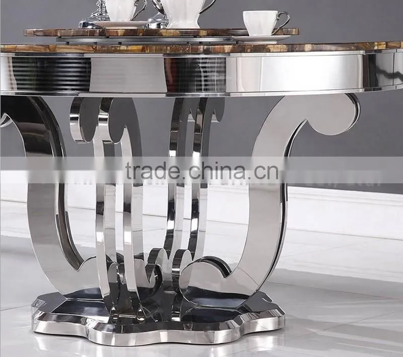 modern round marble top dining table for banquet hall