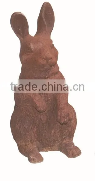 Cast Iron Vivid Metal Rabbit Statue