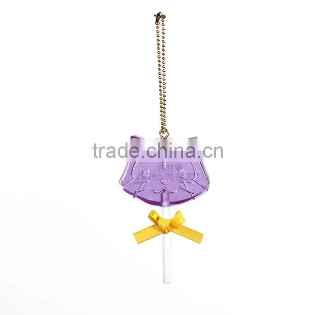 Colorful transparent lollipop key ring