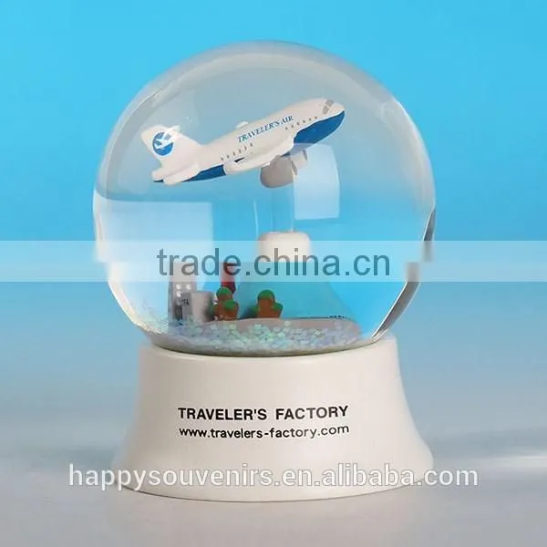Handmade Resin And Glass Water Ball for boys, cool plane snowdome