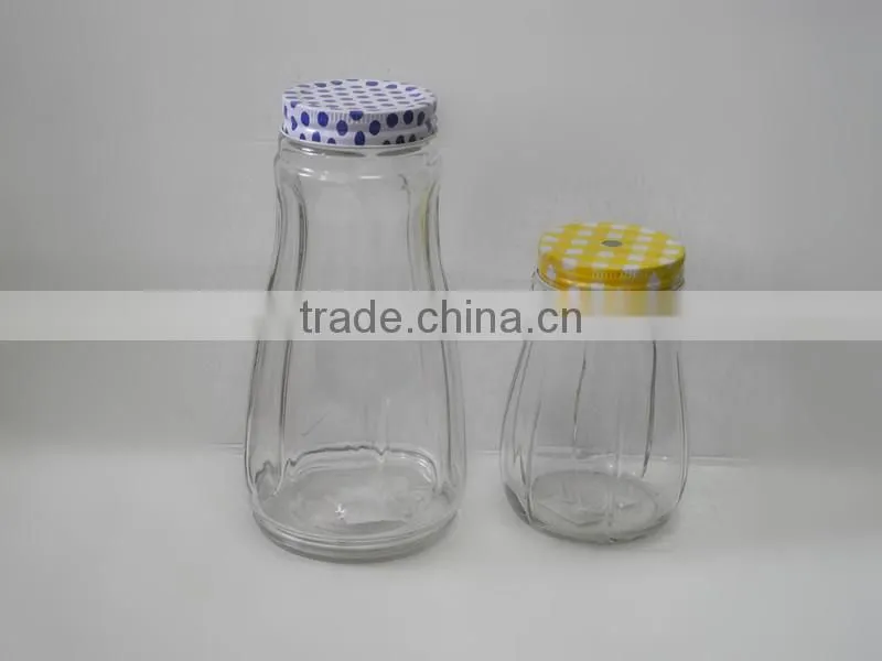 Clear Empty Big Belly Milk Clear Glass Sealable Bottle with Hole Lid