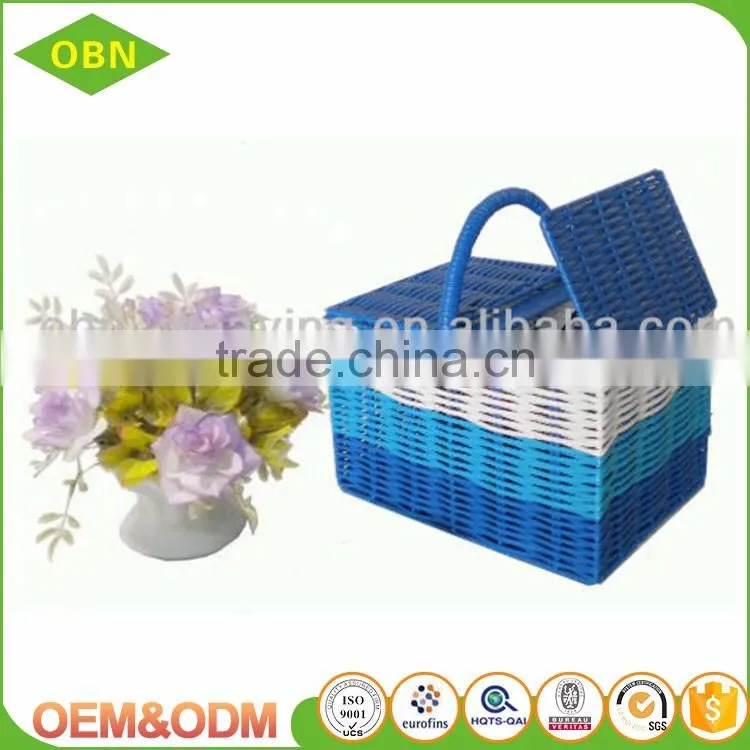 Factory direct provide hand woven food storage plastic picnic hamper baskets