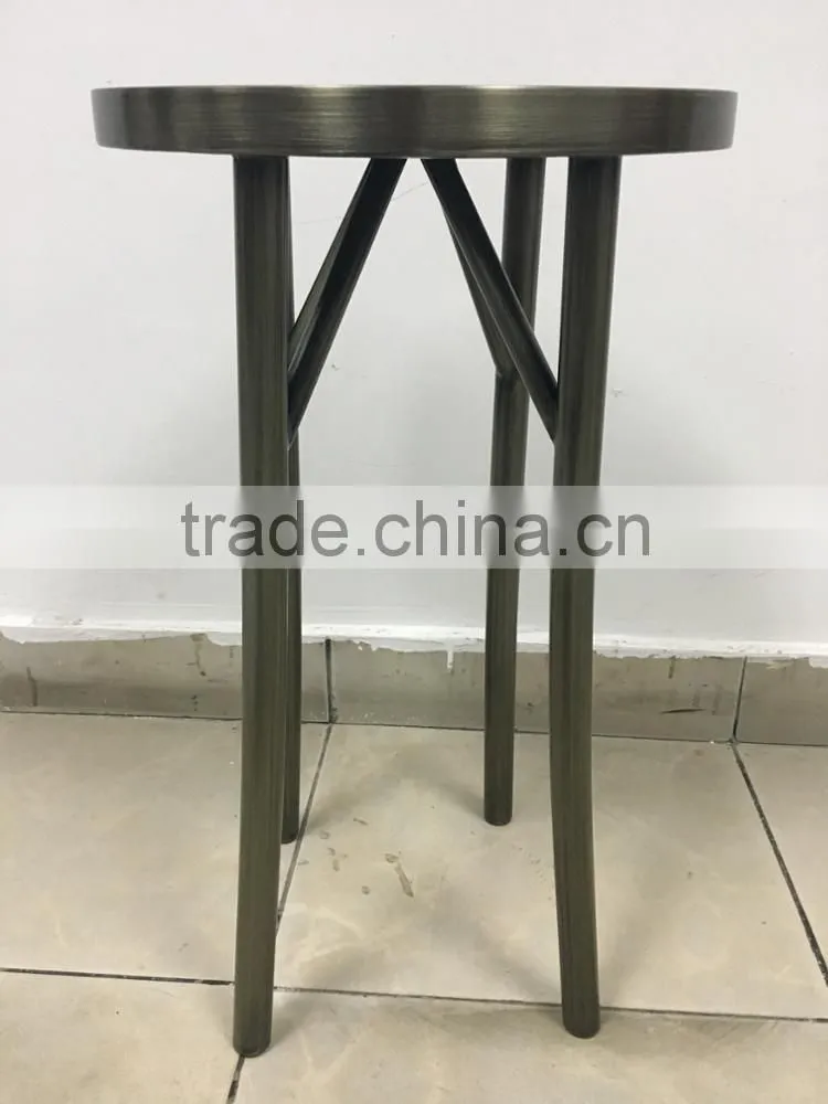 Alibaba online shopping Brushed bronze frame square metal coffee table high qualtiy