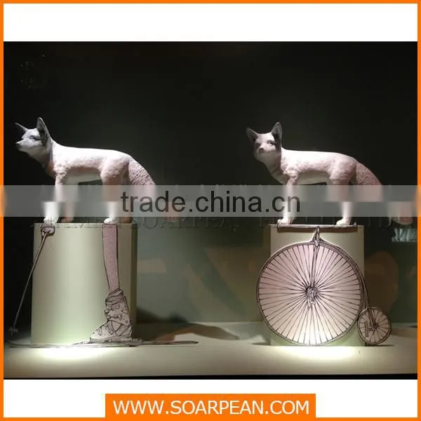 Fiberglass life size deer animal sculpture decoration