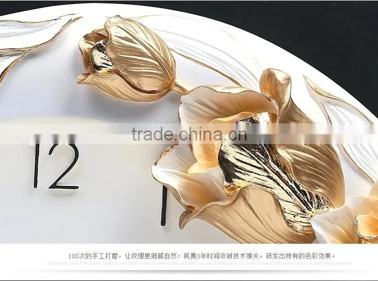 M0010 Momoda Living room Creative modern fancy elegant 3D flower wall clock Quiet quiet quartz decoration large wall clock