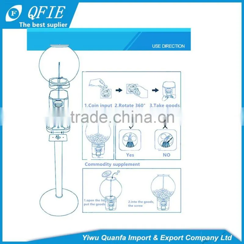 High quality small aluminium alloy coin-operated vending machines for 32mm bouncy ball or 32mm capsules