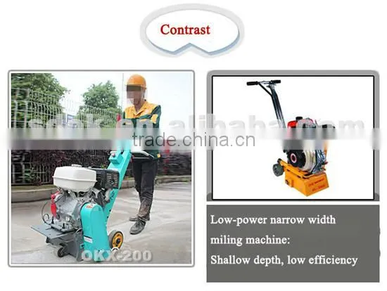 OKX-200 asphalt floor scarifying and milling machine price,gasoline asphalt scarifying and milling machine