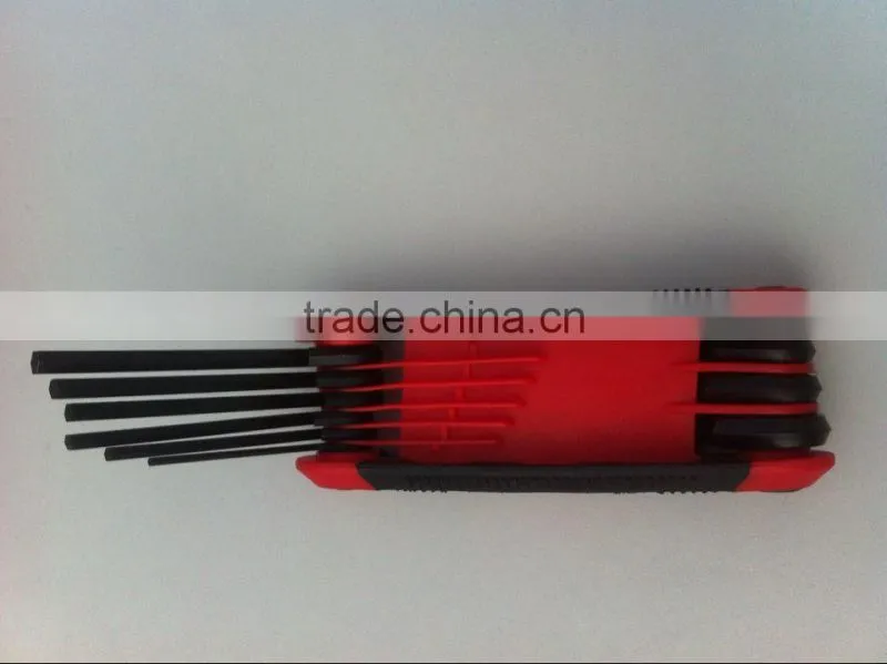 Carbon Steel Material Blaclk Oxide Finishing Hand Tool Folding Hex Key Wrench Set
