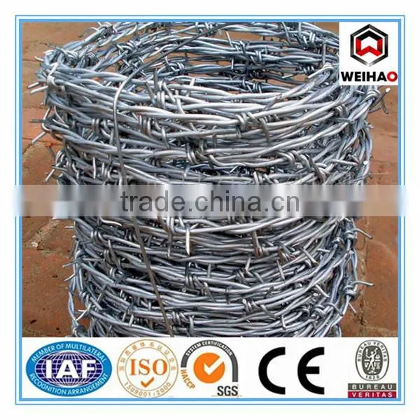 Anping Wei hao provide galvanized barbed wire/PVC barbed wire