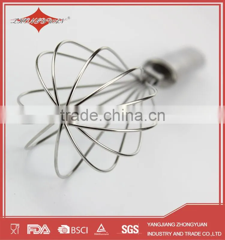 10" full stainless steel whisk manual rotary wire egg beater