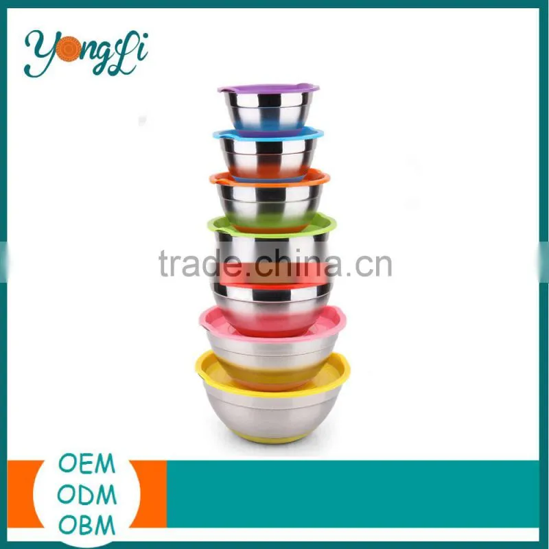 Hight Quality Mixing Bowls - Silicone Bottom Stainless Steel Soup Bowl