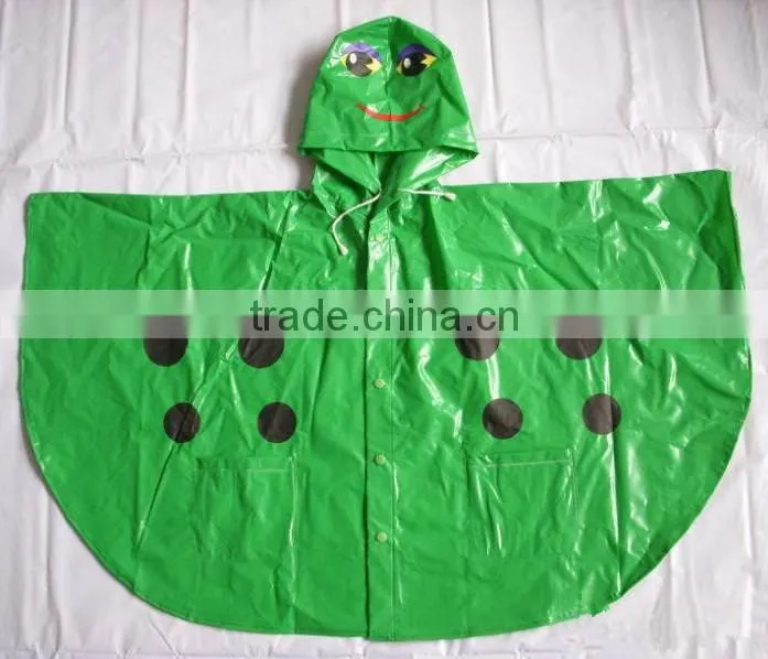 polyester waterproof kids raincoat with logo