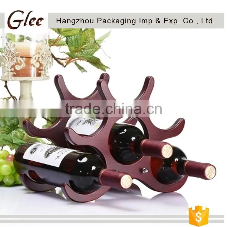 Luxurious fashion latest style round handmade wooden wine rack