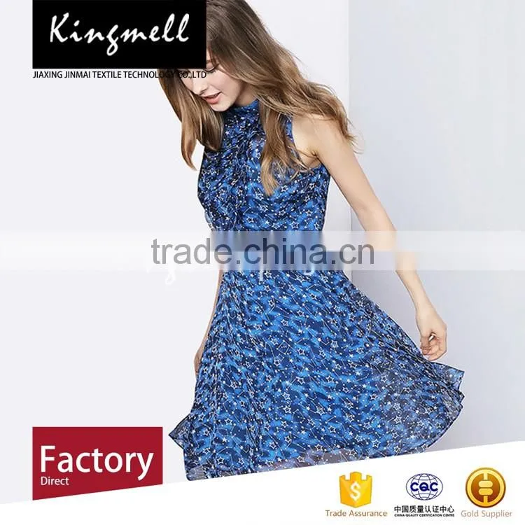 Custom floral pattern print polyester fabric italian fabric for lady dress