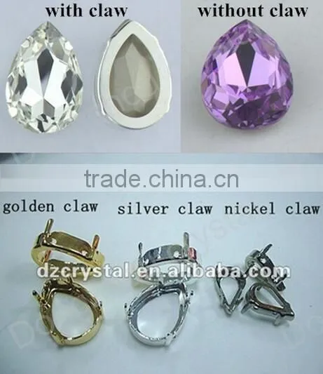Drop Rhinestone Iron On Fancy Crystal Bead With Claw for Sewing on Belt Glass Beading Accessories