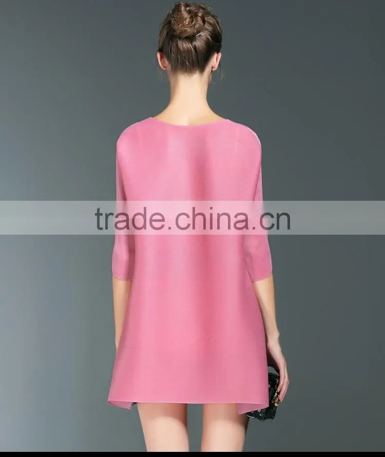 Lovely cat print women loose custom design casual dress