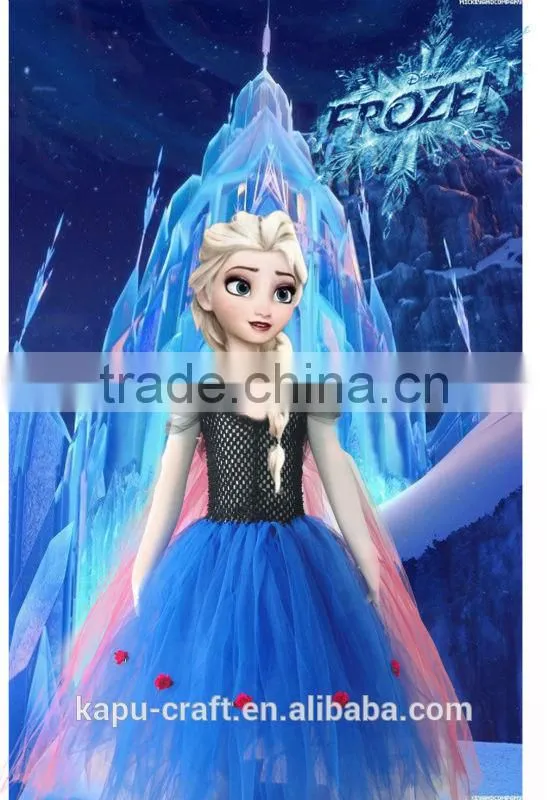 2017new style handmade frozen elsa tutu dress crochet tutu maxi dress wholesale