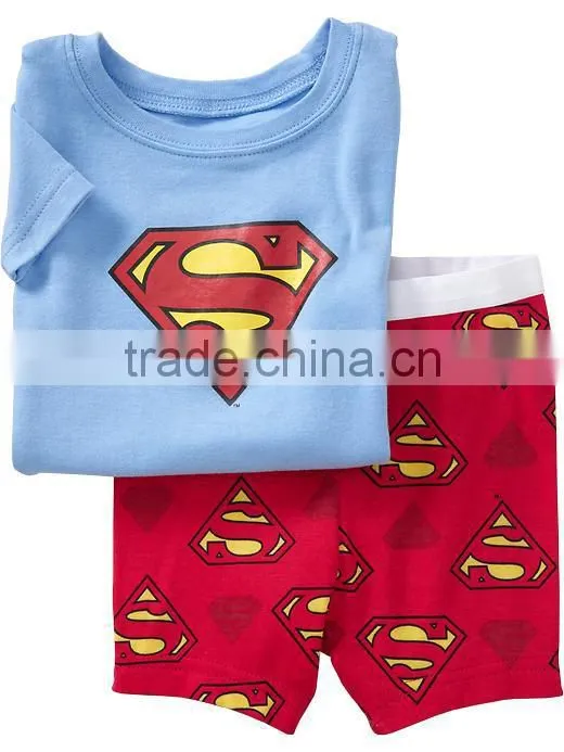 girls pink cute fish pattern pajamas sets baby cotton short sleeve sleep wear summer pyjamas