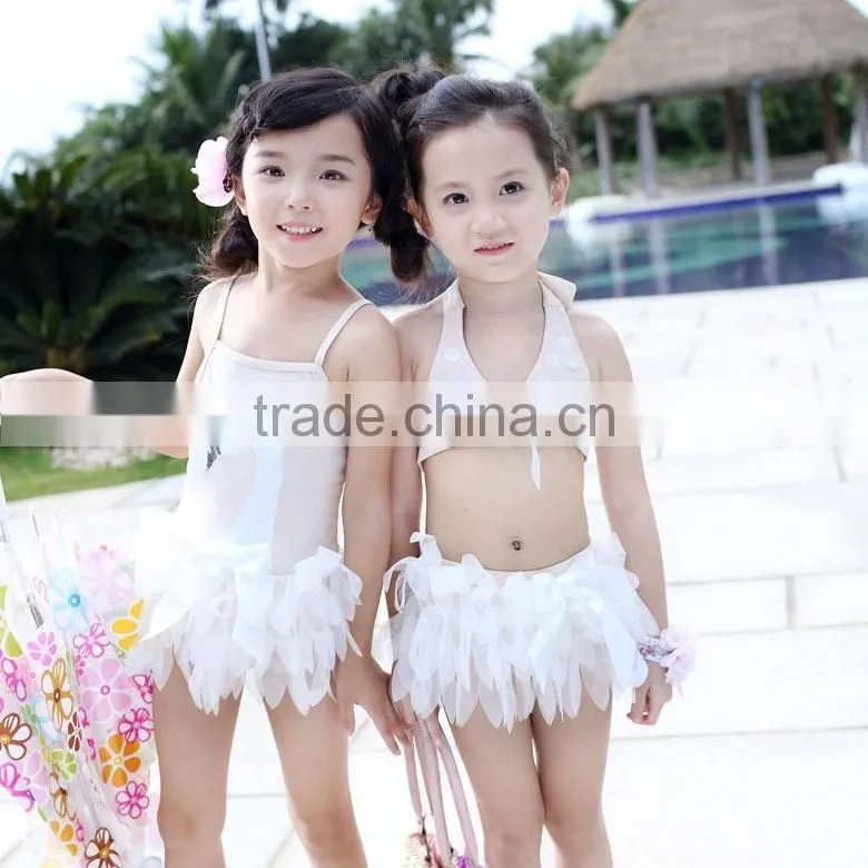 16 new children's swimsuit girls swimwear child cygnet baby ballet tutu style swimsuit