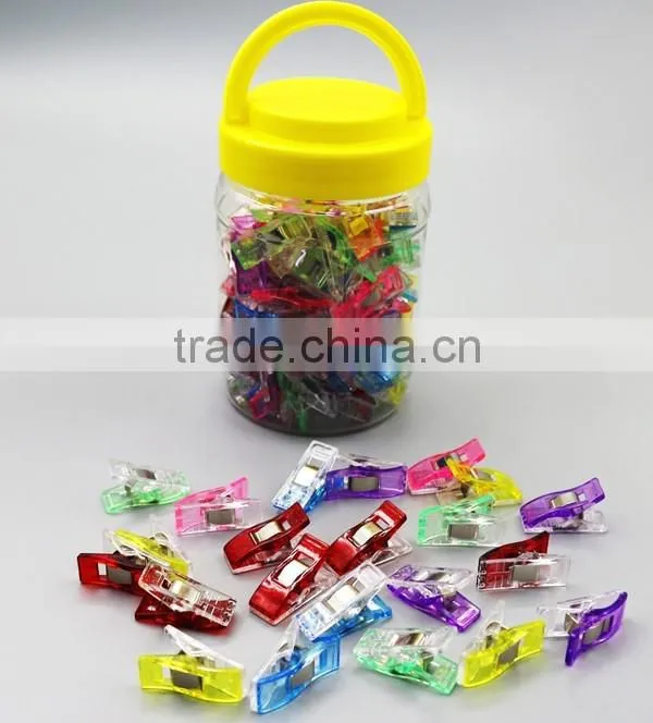 75 PCS colorful sewing binding plastic spring wonder clips-2.7x1.0cm