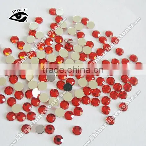 High quality round shape acrylic crystal 10mm Red color 08 for apprel