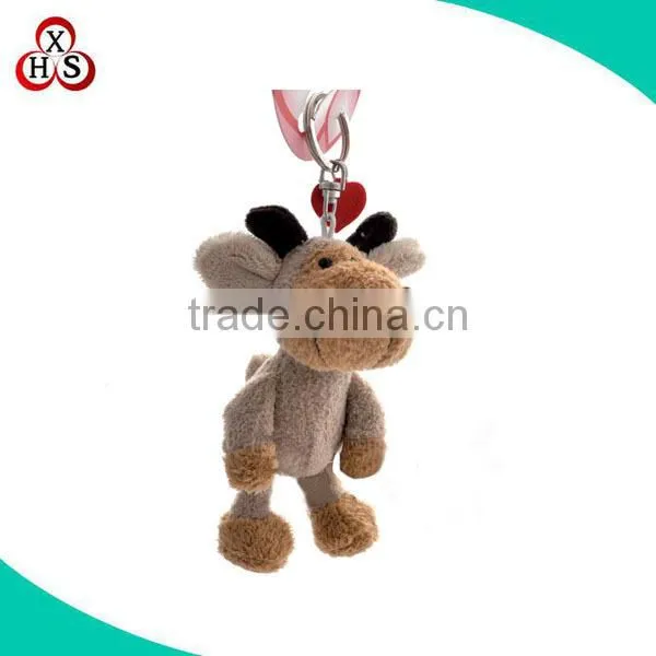 custom cute small deer plush keychain promotional deer keychain