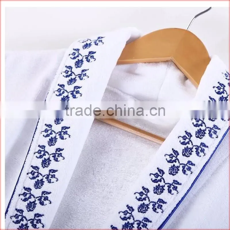 100 cotton hotel Bathrobe embroidery velour luxury