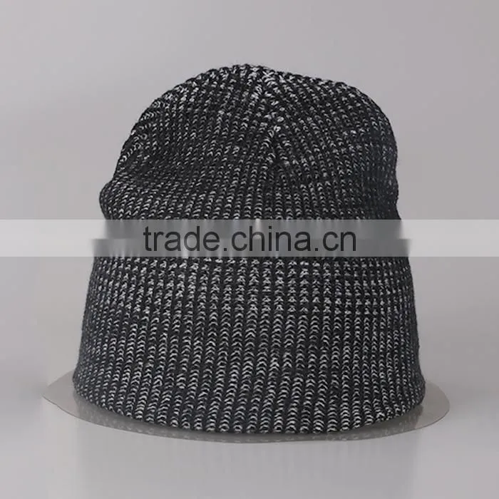 Wholesale Custom Winter Funky Free Polyester Fabric Knitted Beanie