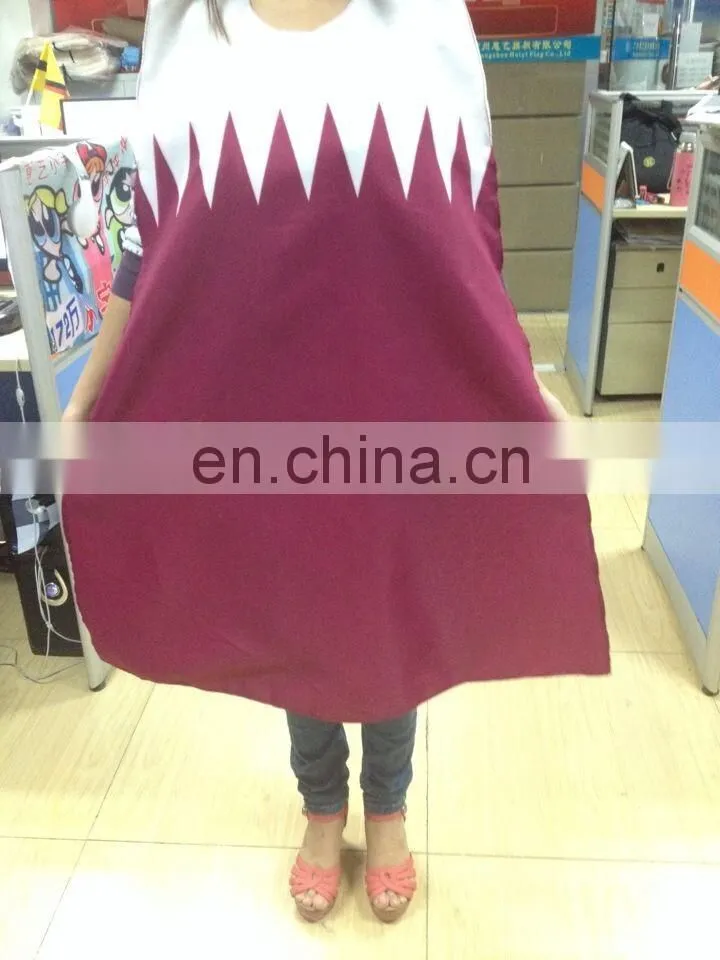 Silk Screen Printing National Qatar Body Flag Cape