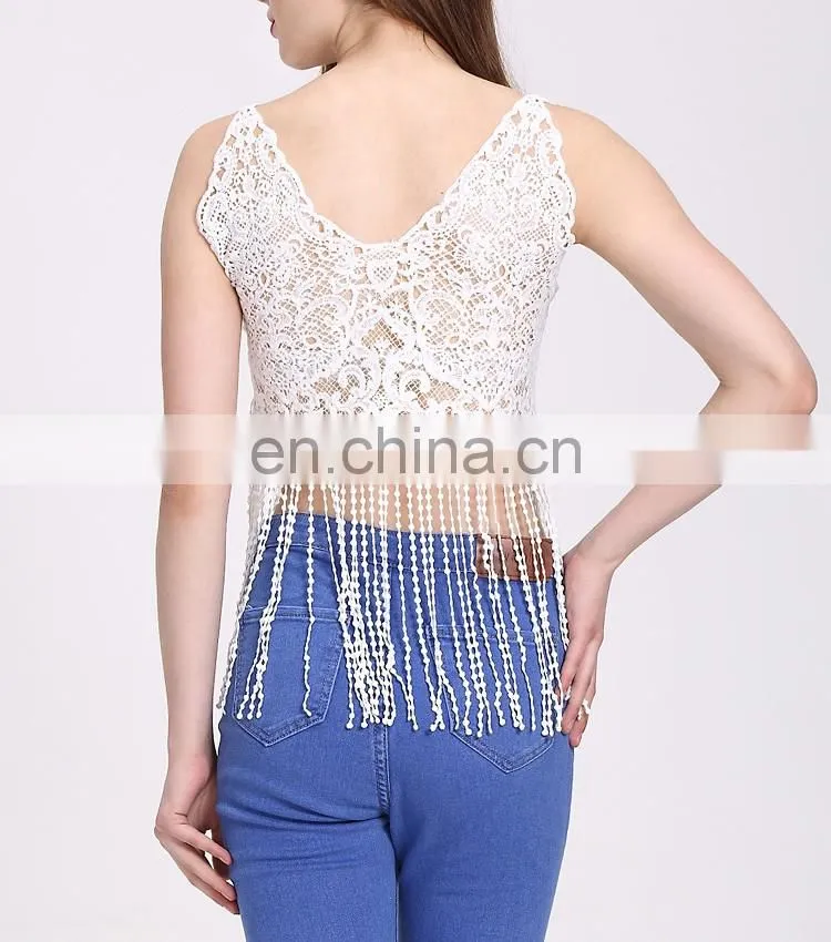 Latest Women Fashion Tank Top Sexy Lace Crop Top