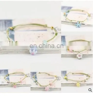 Simple cartoon bracelet female ceramic small adorn article bell bracelets lovely couples jewelry birthday gift