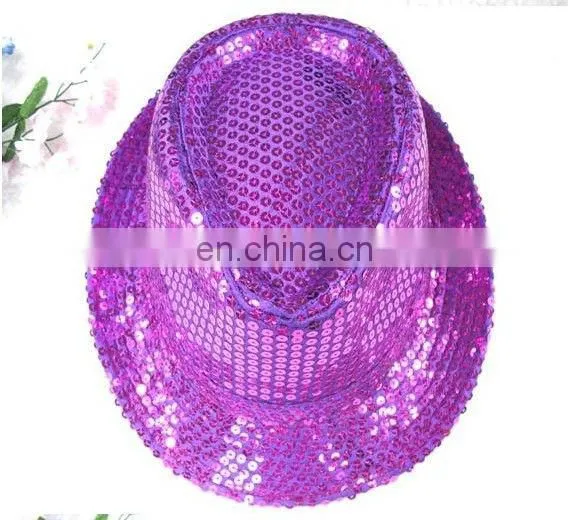 silver sequin fedora 10" hat