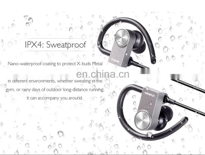 Wavefun X-Buds Metal bluetooth headphones wireless earbuds CSR8645 magnet Design APT-X tec sweatproof 8hrs music time earphone
