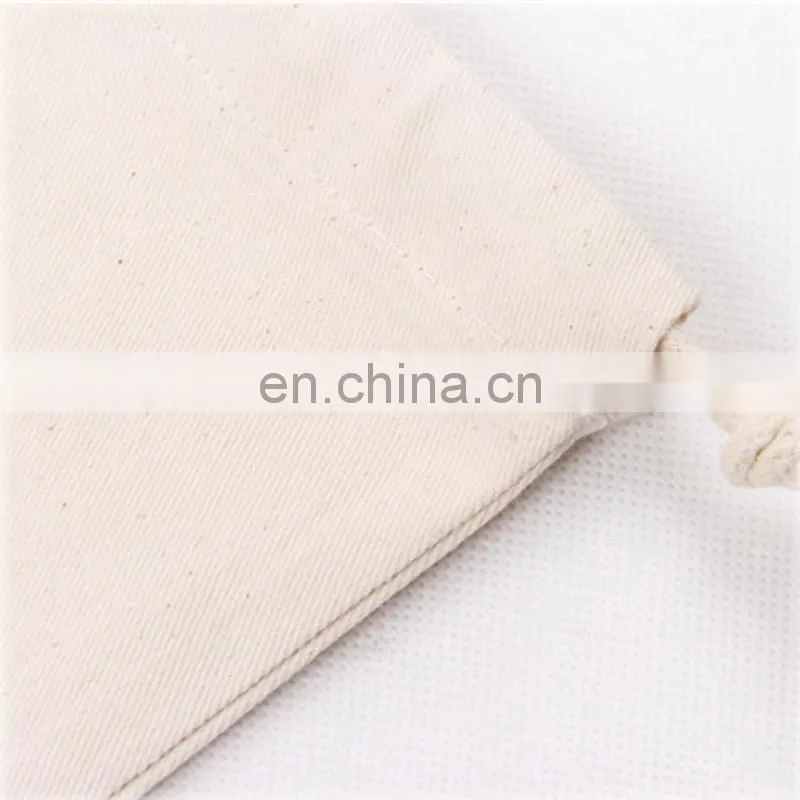 White cotton drawstring pouch with customized logo bag
