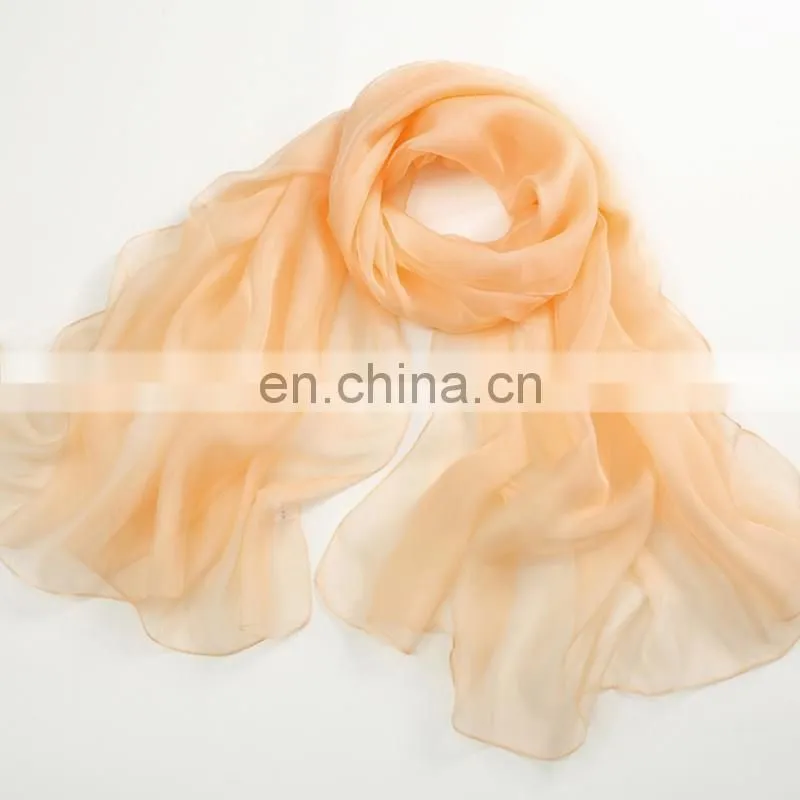 Promotional products pure silk scarf long scarf shawl orange cheap