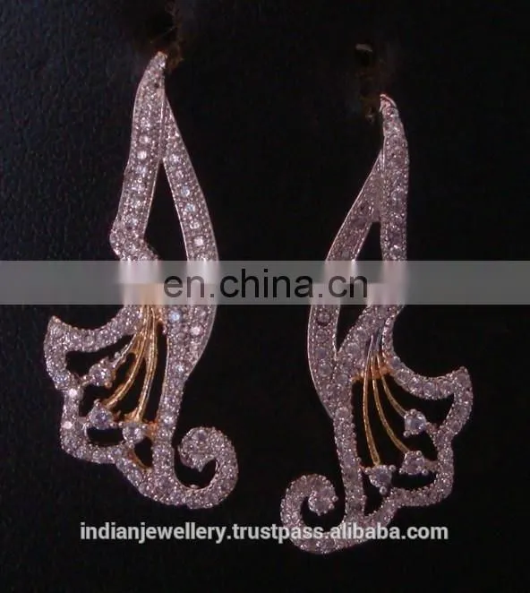 Cz earrings jewelry manufacturer, Cz chandelier jewellery exporter