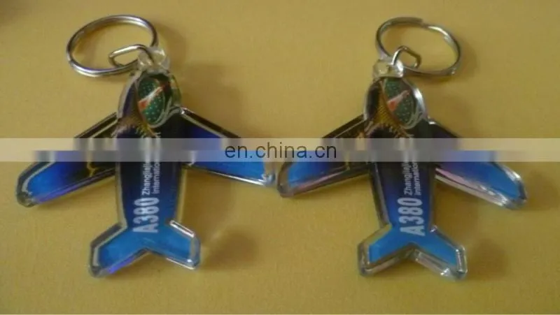 clear or photo holder custom shape acrylic keychain